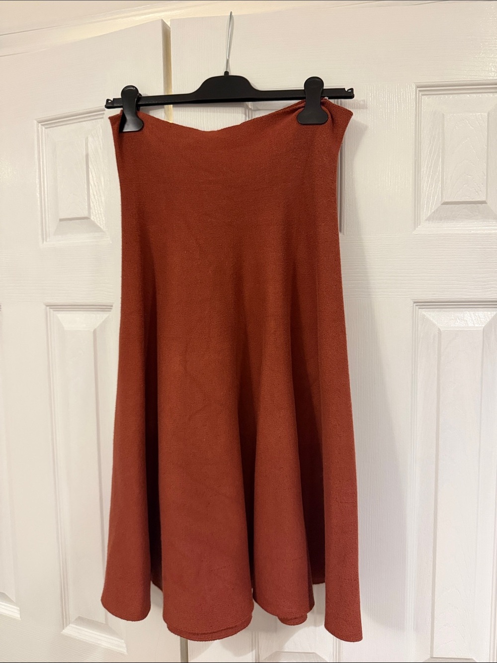 Classic Circle Skirt in Warm Rust - Women's Flared Knit